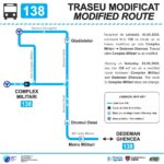 Traseu modificat – linia 138