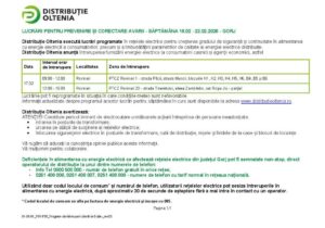 ANUNȚ ÎNTRERUPERI ALIMENTARE ENERGIE ELECTRICĂ 17.02.2026- ROVINARI