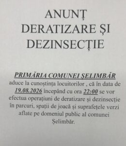 Anunț deratizare și dezinsectie